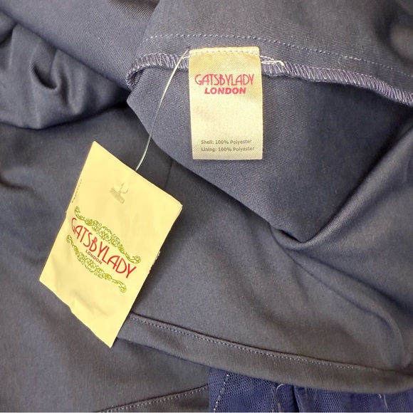 Gatsbylady Navy Beaded Maxi Dress Sz 18 - Picture 9 of 10